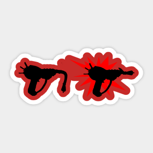 Zombie Pack-a-Punched Ray Gun on Red Sticker